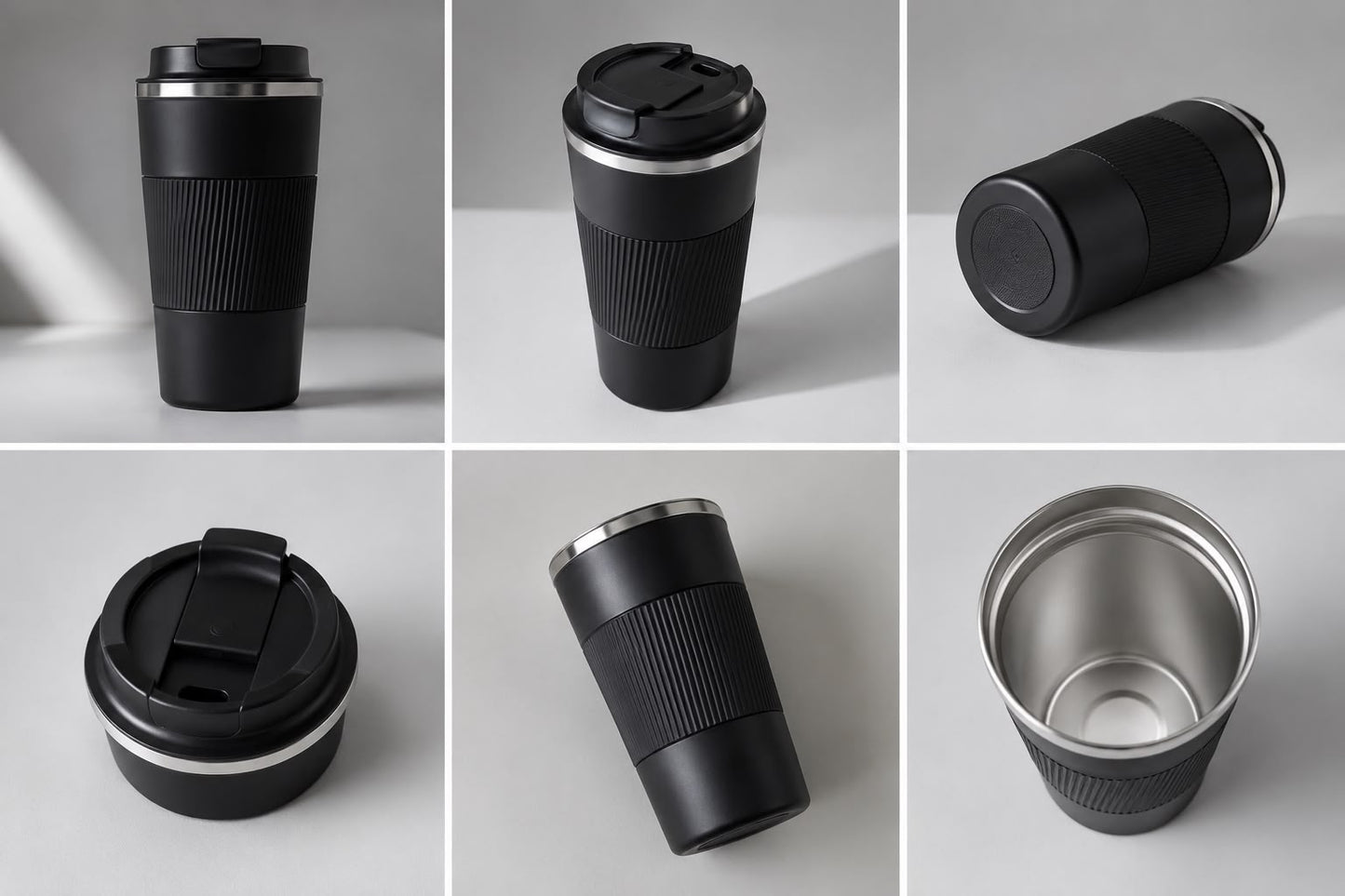 Premium Vacuum Insulated Travel Coffee Mug – 510ml Stainless Steel Leakproof Tumbler | Black