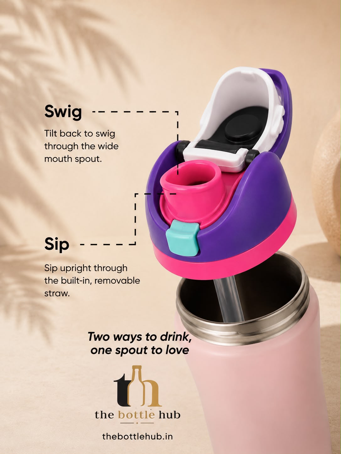 FlipSip Insulated Water Bottle – Small Size