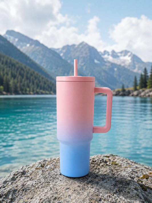 The Bottle Hub 1200ml Insulated Travel Tumbler with Handle & Straw