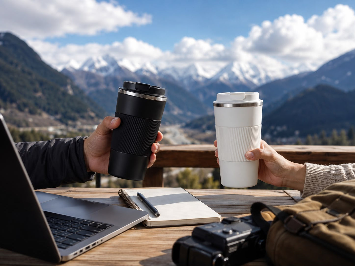 Premium Vacuum Insulated Travel Coffee Mug – 510ml Stainless Steel Leakproof Tumbler | Black
