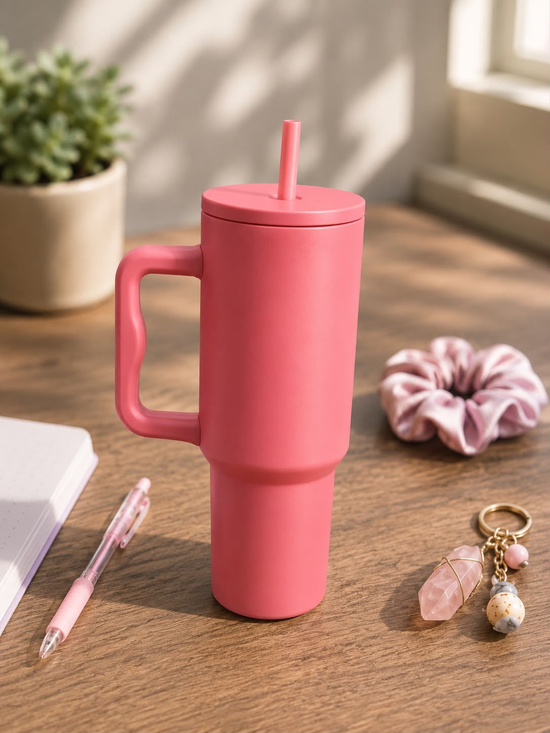 The Bottle Hub 1200ml Insulated Travel Tumbler with Handle & Straw