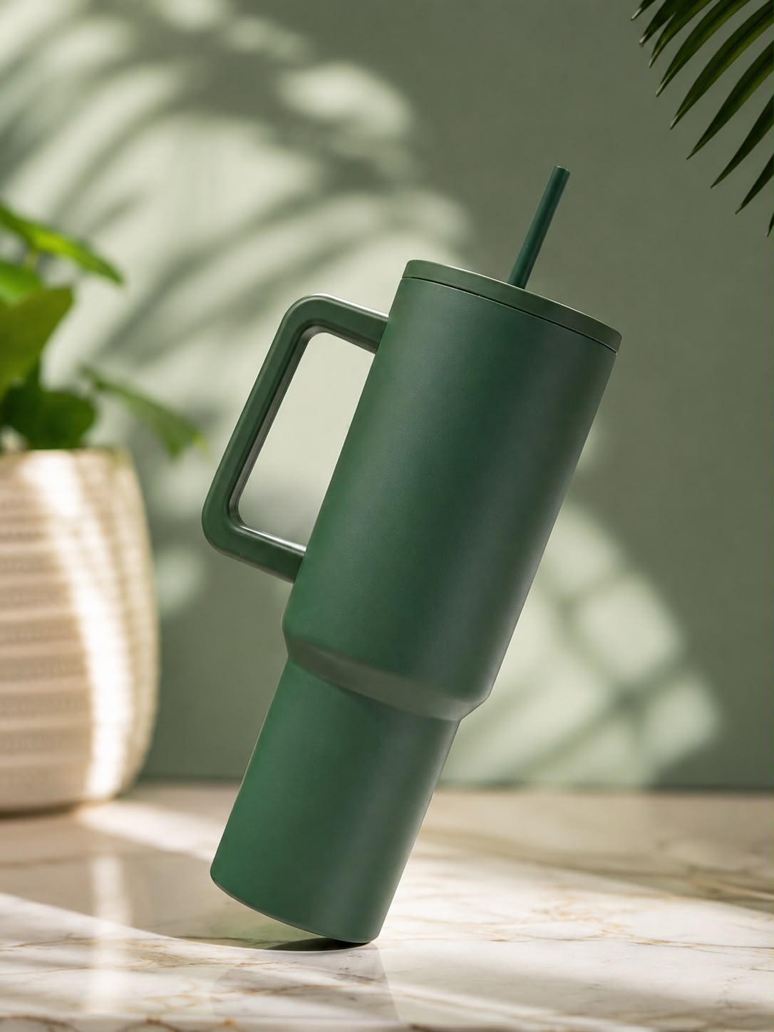 The Bottle Hub 1200ml Insulated Travel Tumbler with Handle & Straw